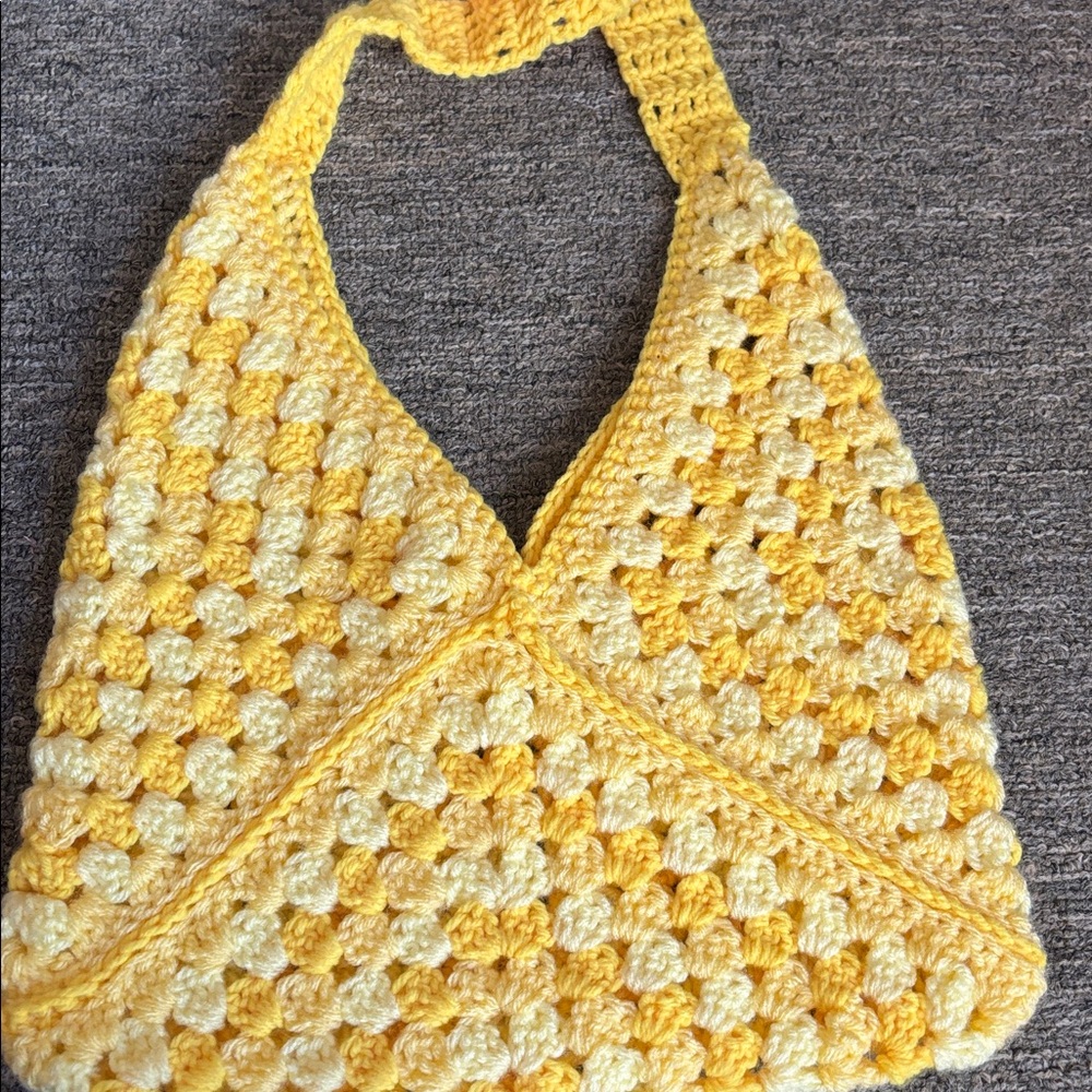 Yellow Crochet Women's Bag